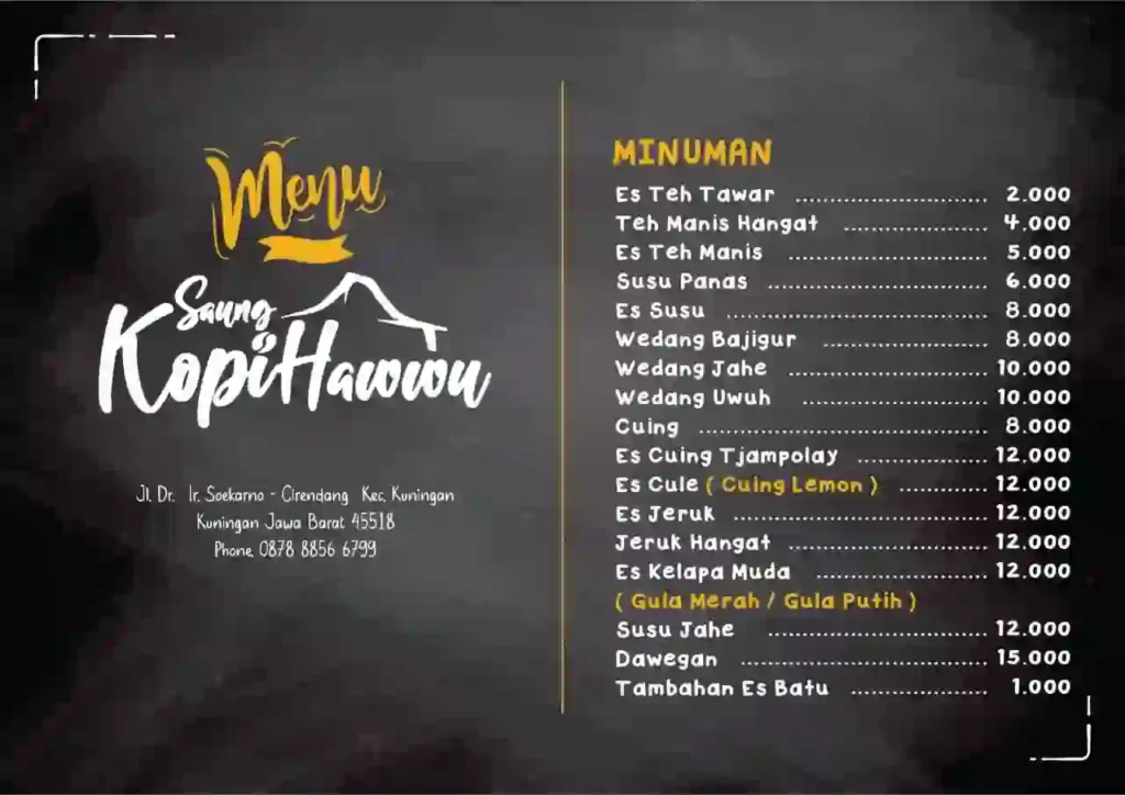 Menu Hawwu 1